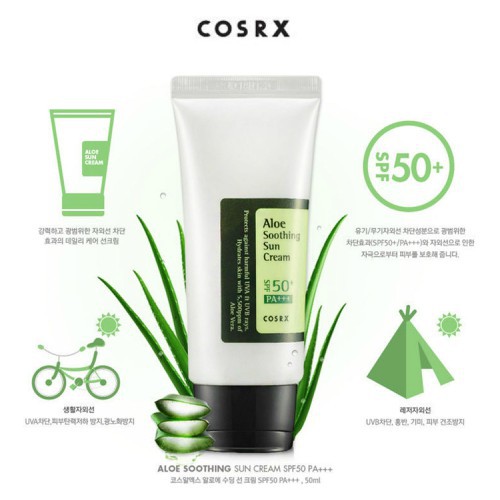 kem chống nắng cosrx Aloe Soothing Sun Cream SPF50+ PA+++ 50ml chiết xuất lô hội