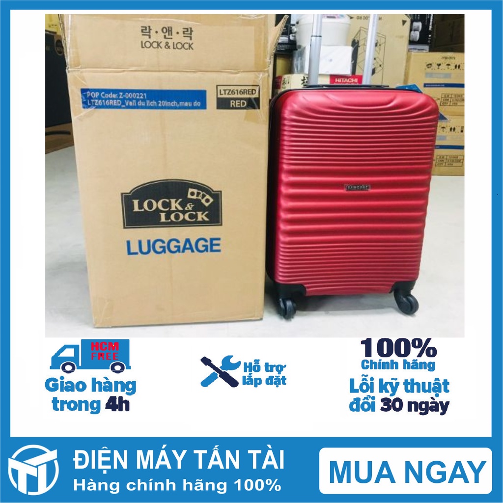 Vali Lock&Lock khóa số LTZ616RED 20inch màu đỏ, có bánh xe xoay 360 độ Chất liệu nhựa ABS và PC có tính đàn hồi cao