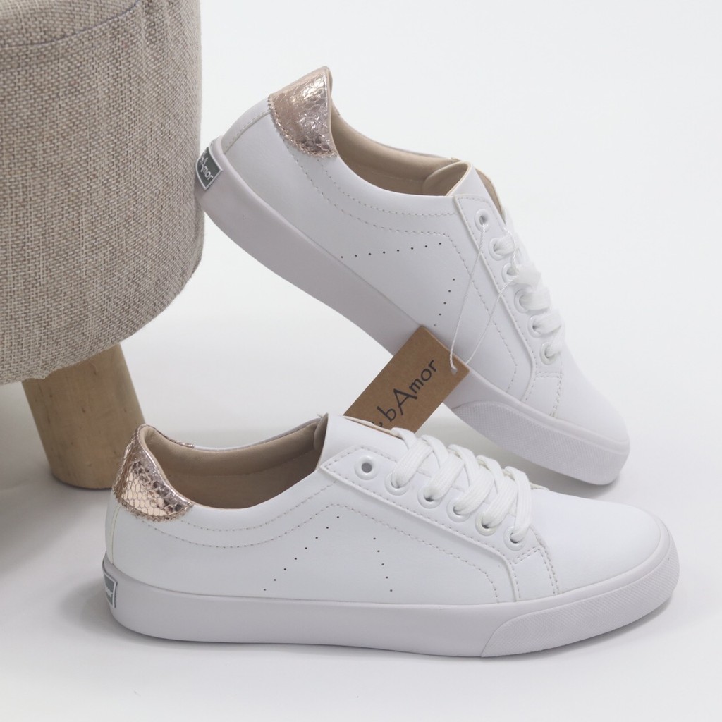 Giày thể thao nữ sneaker màu trắng đẹp dáng giày đế bằng cổ thấp chính hãng bAimée & bAmor - MS0963 | BigBuy360 - bigbuy360.vn