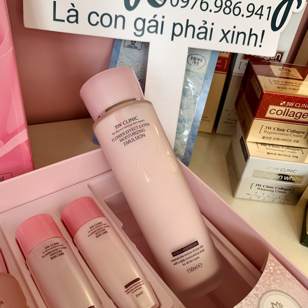 Bộ Dưỡng 3W CLINIC Hoa Hồng 5in1 Hàn Quốc Chính Hãng