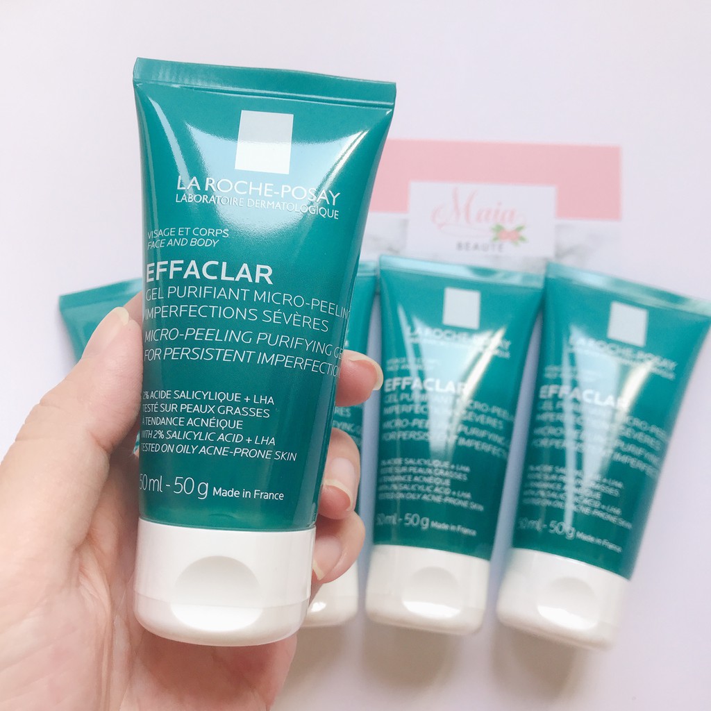 Gel Rửa Mặt La Roche-Posay Hỗ Trợ Giảm Mụn Cho Mặt & Toàn Thân Effaclar Micro-Peeling Purifying Gel 50ml