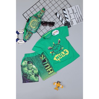 Quần áo Siêu nhân khổng lồ xanh Hulk kèm túi đeo chéo