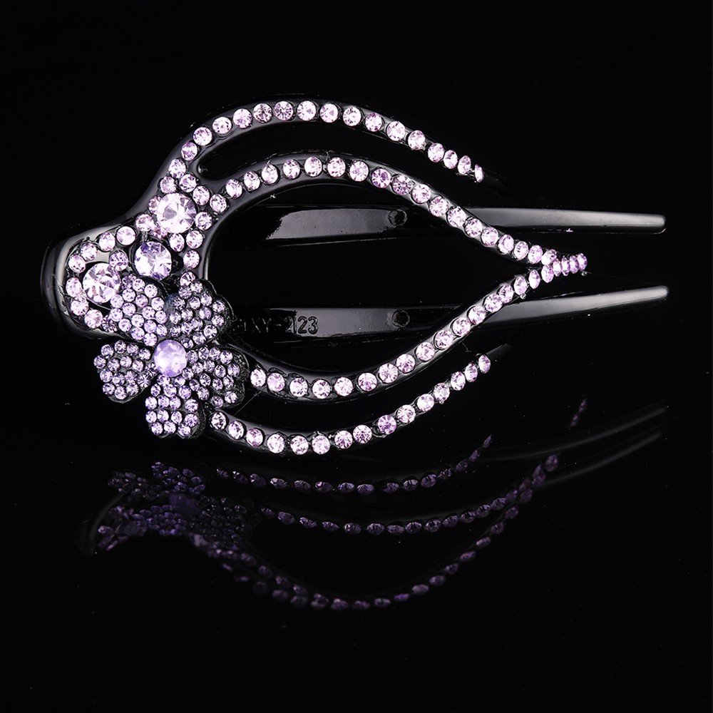 Kẹp Tóc Đính Đá Hình Hoa Thanh Lịch Cho Nữ