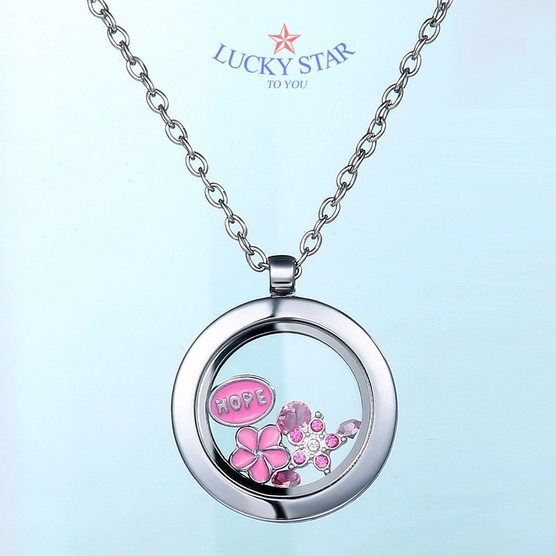 Dây chuyền kỷ niệm nam nữ thời trang - rỗng , nắp bật locket
