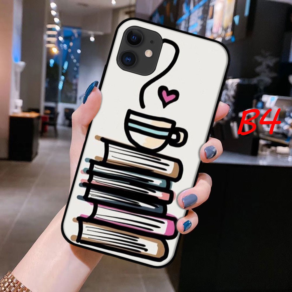 Ốp điện thoại họa tiết sách và cafe nhiều kiểu tùy chọn cho iPhone 11 Pro Max XS MAX XR X 8 7 6s 6 Plus SE 2020