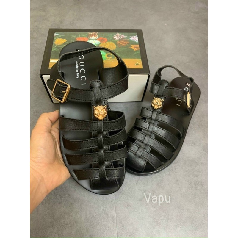 Dép rọ nam gc quai da đế đúc nguyên khối, dép bịt đầu nam hàng Fullbox.