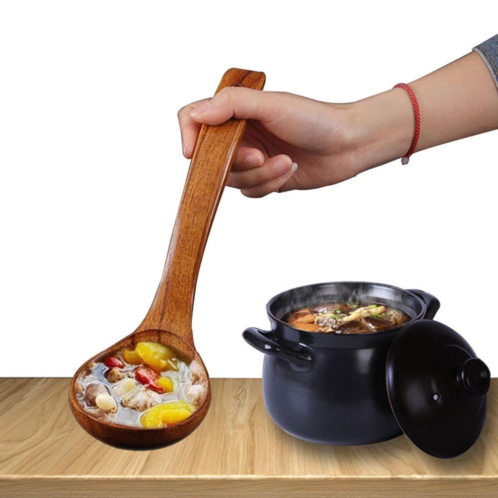 YIYU Muỗng Múc Canh Bằng Gỗ Tre Tay Cầm Dài Dành Cho Nhà Bếp TYLER1