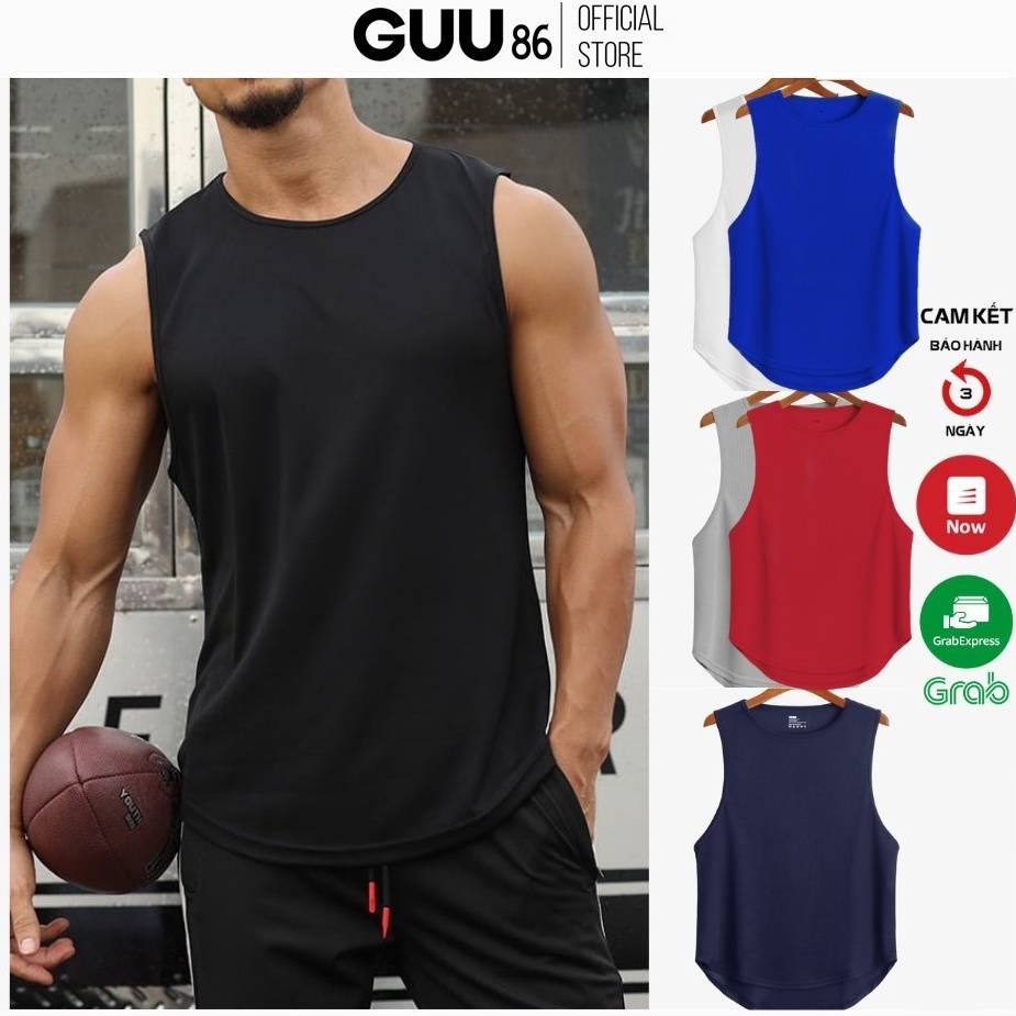 [𝗖𝗢𝗠𝗕𝗢 𝟰] Áo thun ba lỗ nam thể thao tanktop GUU SHOP chất liệu vải không nhăn, thoáng mát