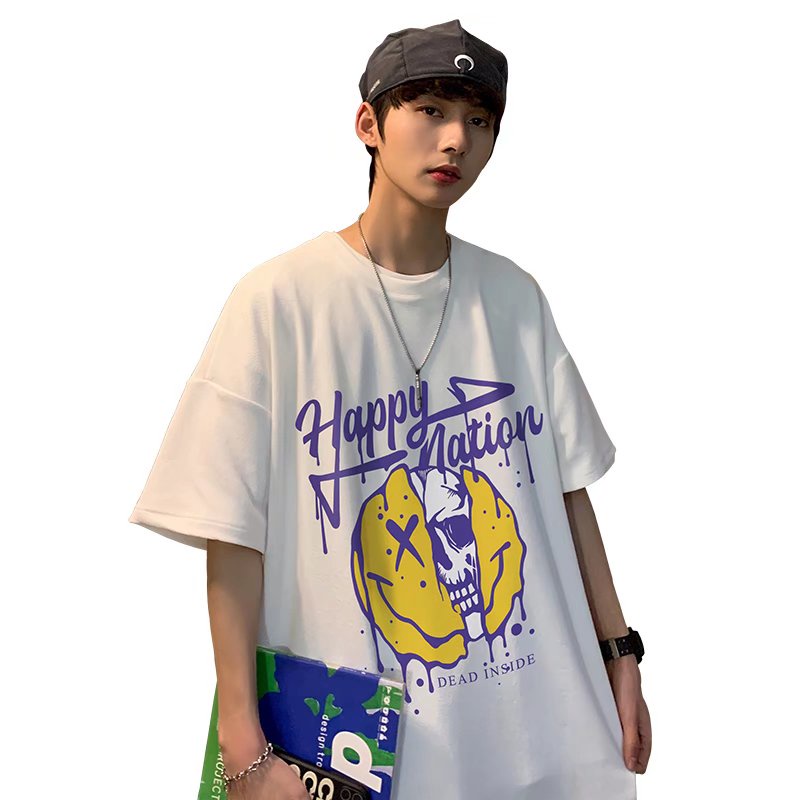 Áo Thun Tay Ngắn Dáng Rộng In Họa Tiết Hoạt Hình Phong Cách Hip Hop Hàn Quốc Thời Trang Mùa Hè Cho Nam Và Nữ size M-5XL