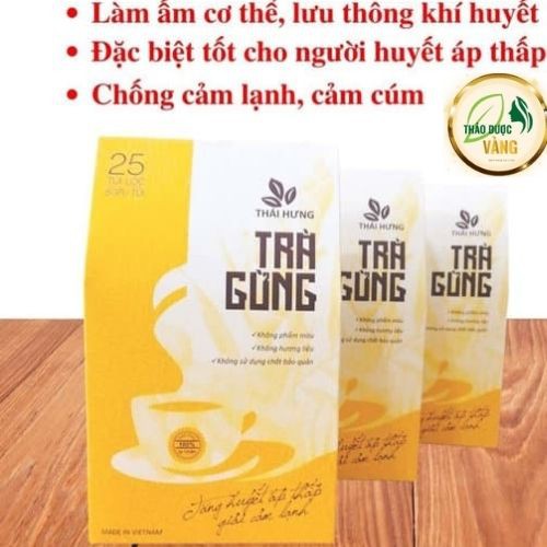 Trà Gừng Thái Hưng - Giải Cảm Lạnh, Tăng Huyết Áp Thấp - 25 túi lọc 125gr