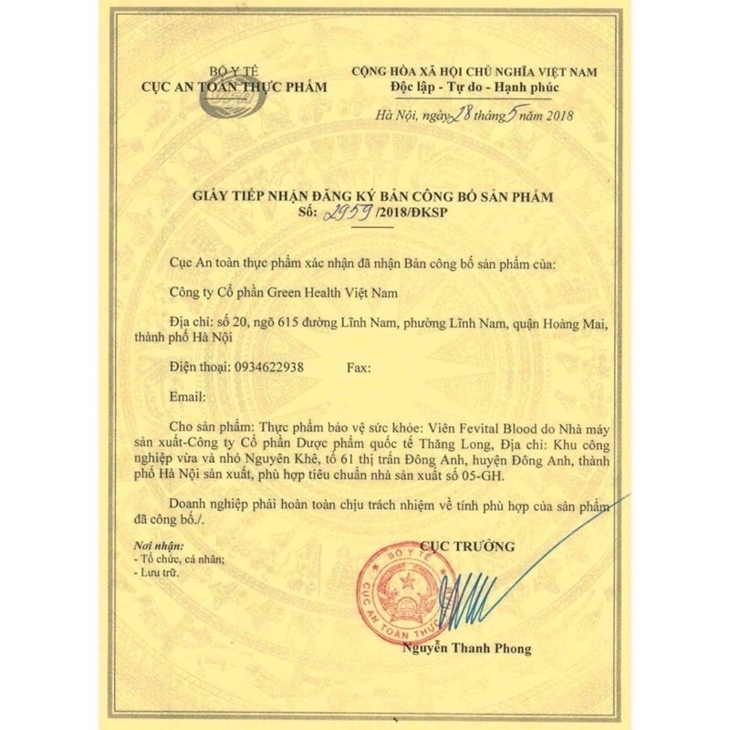 Viên sắt bổ máu FEVITAL BLOOD - hộp 30 viên