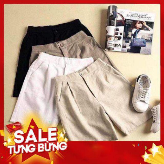 {giá sale} Quần short Đũi Xước Hàn 1 khuy chất đẹp..