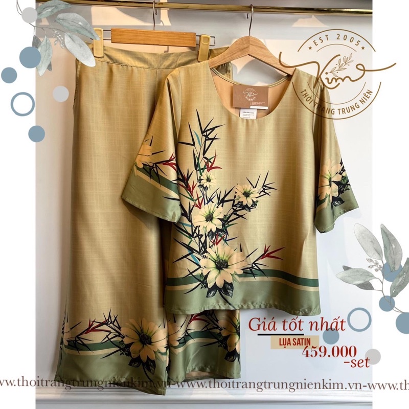 Set bộ lụa hoa văn sang trọng