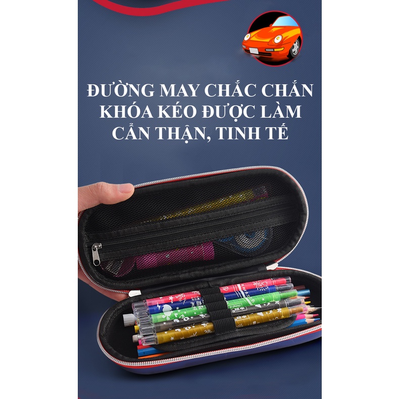 Hôp bút 3D in hình xe đua độc đáo kích thước lớn chống thấm nước phù hợp cho bé trai HB00004