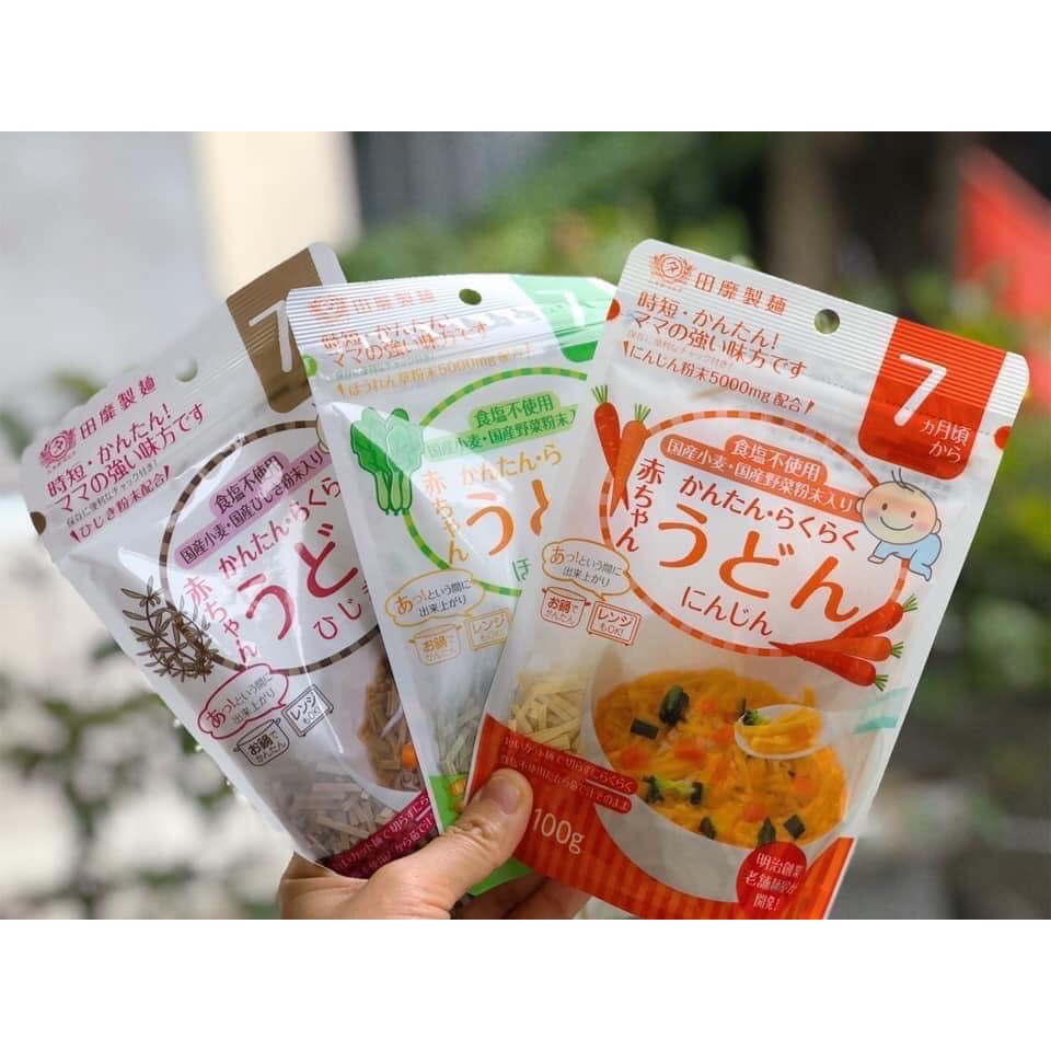Mì Tách Muối Udon Somen Rau Củ Nhật Bản Akachan 100G Cho Bé 5 Tháng 7 Tháng 9 Tháng Ăn Dặm