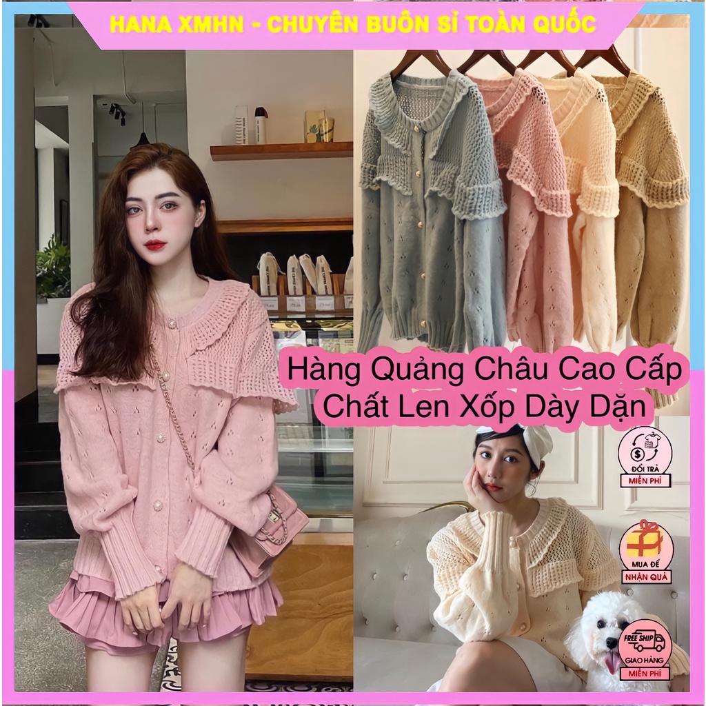 [ÁO CADIGAN] Áo Cardigan Nữ Tay Bồng Sợi Đan, Áo Choàng Thu Đông Len Dày | BigBuy360 - bigbuy360.vn