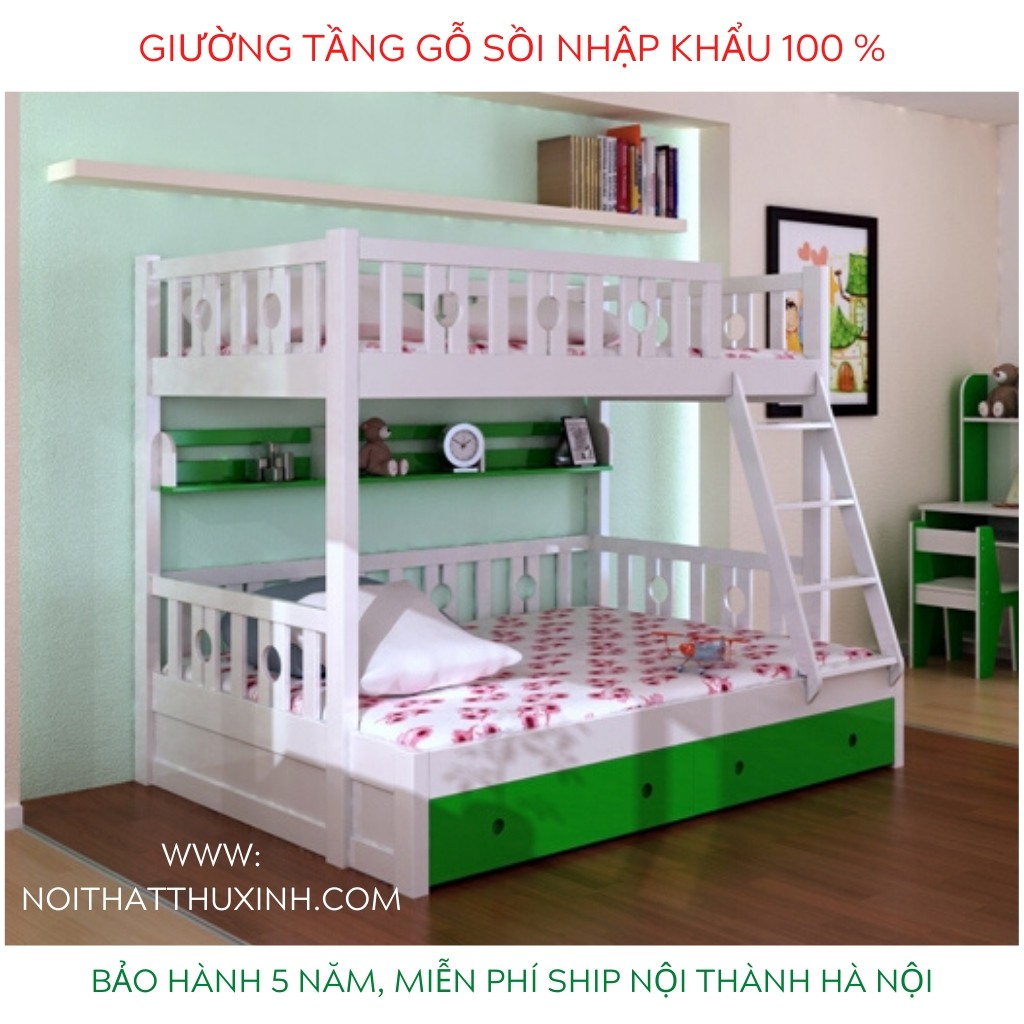 Mẫu giường tầng nội thất phòng ngủ cho trẻ em giường hai tầng ba tầng cho bé