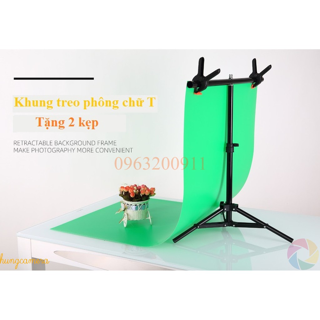 (TẶNG TÚI) Bộ khung treo phông, giá treo phông chụp ảnh chữ T hãng TIANRUI