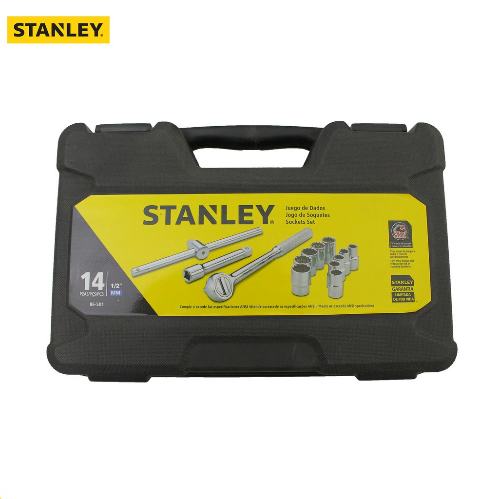 Đầu tuýp 1/2 inch DR (14 chi tiết) 12PT MET Stanley 86-501