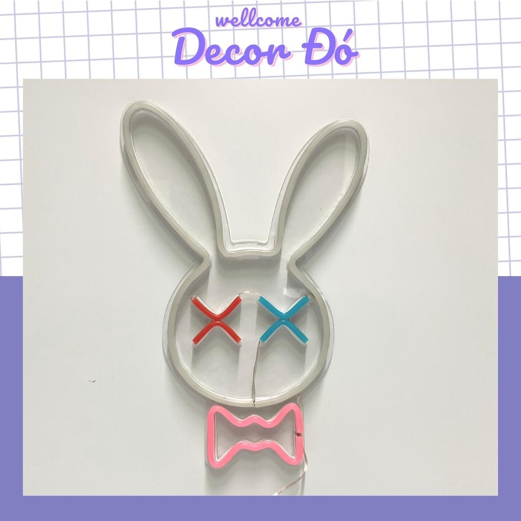 Đèn NeonSign | Thỏ Playboy | Kích Thước 33x16cm | Quà Tặng Trang Trí Cực Chất , Siêu Sáng & Tiết Kiệm Điện Với Led 12v |