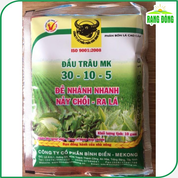 Phân bón Đầu Trâu Kích Ra Rễ - Đẻ Nhánh MK 30-10-5 (gói 10gram) - Hạt giống Rạng Đông