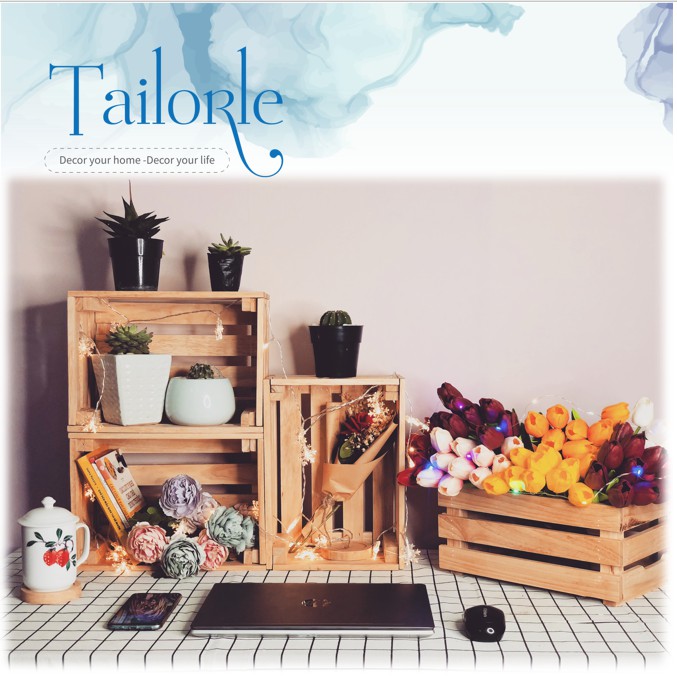 Hộp gỗ Pallet đựng đồ đa ứng dụng, hộp gỗ lắp ghép dùng trong trang trí nhà cửa