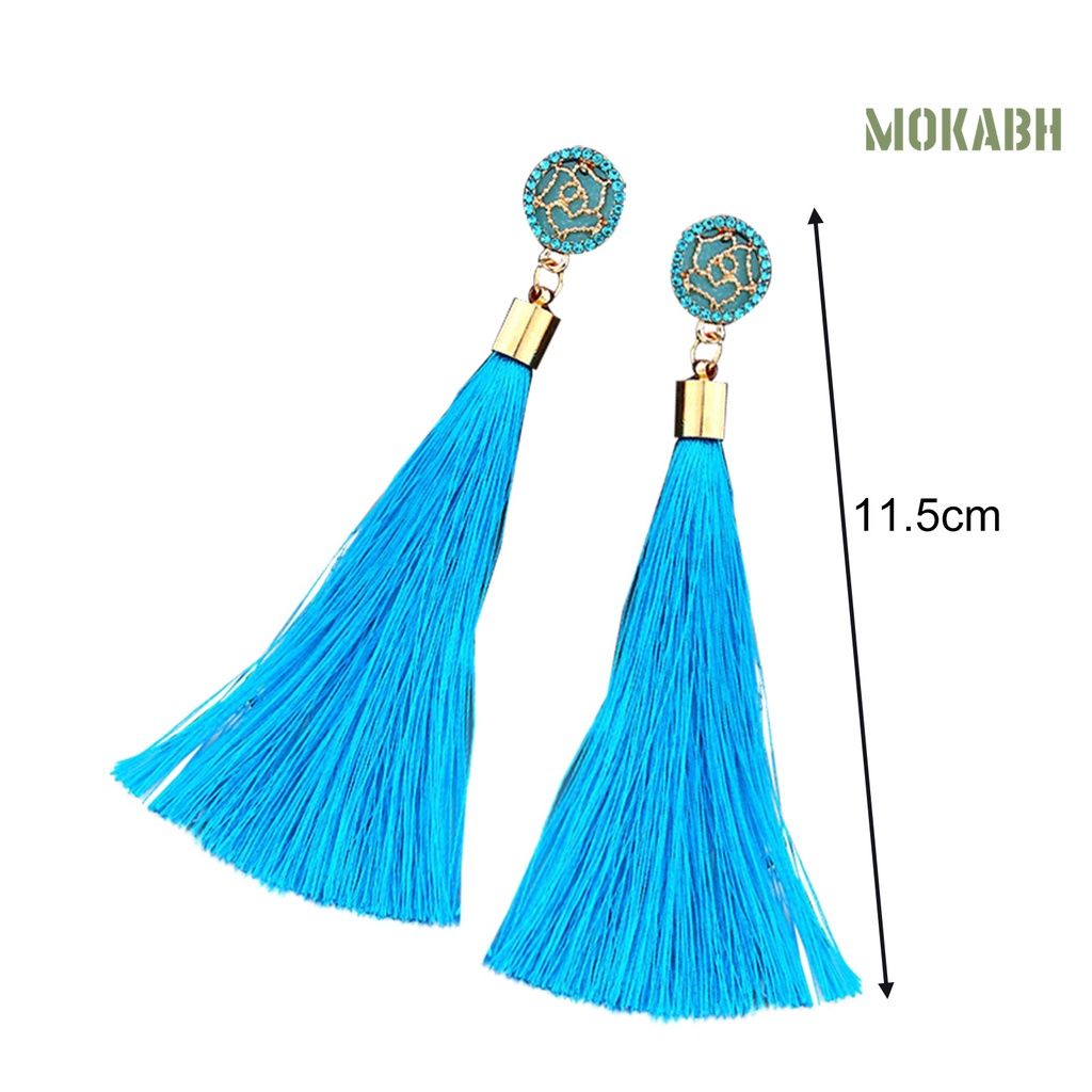 1 Đôi Bông Tai Tua Rua Phong Cách Bohemia Thời Trang Chống Rỉ Sét