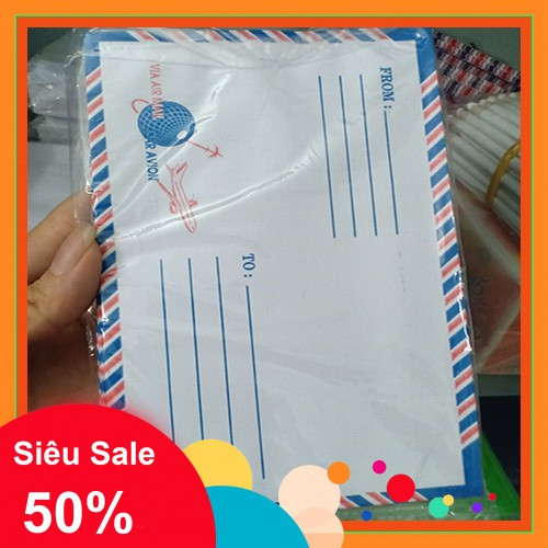 [Bán Sỉ]-Bao Thư Sọc Bưu Điện 11x18,5CM (25c/xấp)-VPP Thanh Tú[Giá Tốt Nhất]