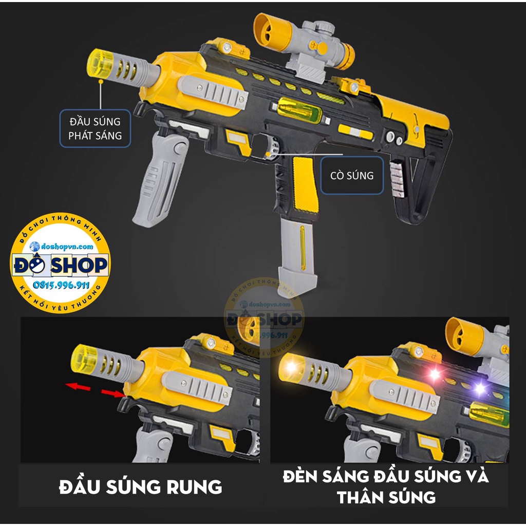 Đồ Chơi Cho Bé Súng Nhạc Pin Phát Sáng Nhựa ABS Chuang Li Da SS02 SS06 (Tặng Kèm Pin) - Đô Shop