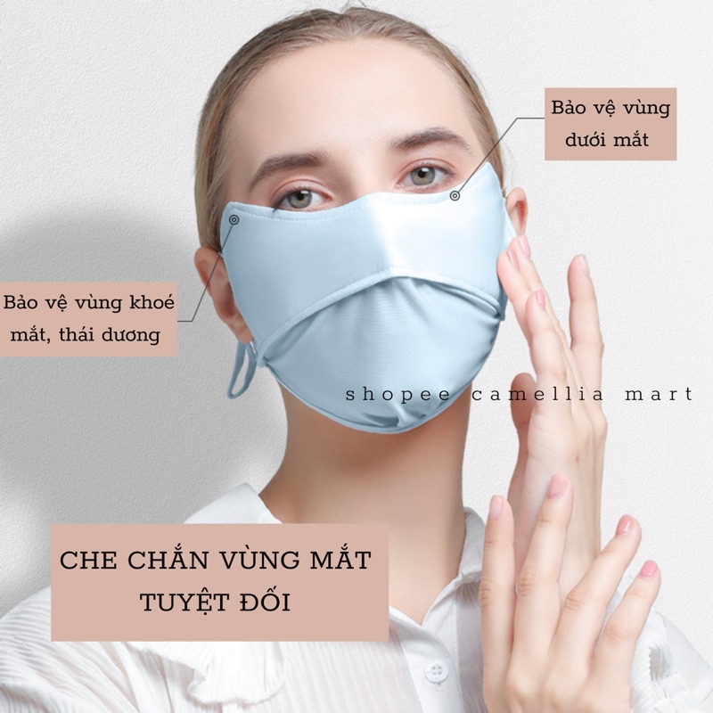 Khẩu Trang Vải Gradient Chất Lụa Lạnh Chống Tia UV, Chống Nắng SPF 50+ Siêu Hot