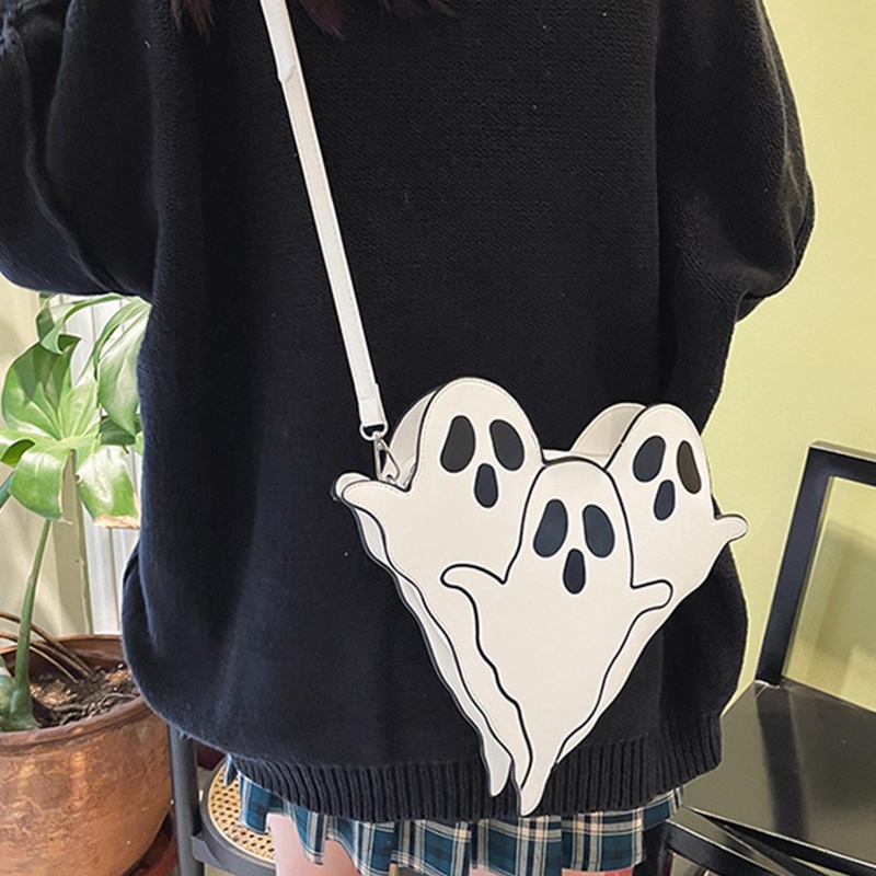 Túi Đeo Chéo Da Pu In Họa Tiết Hoạt Hình Phong Cách Gothic Độc Đáo Thời Trang Cho Nữ