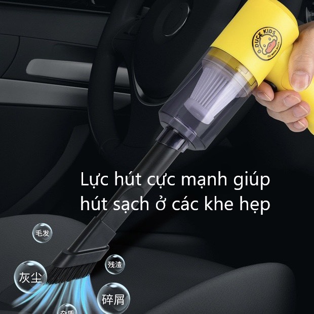 Máy hút bụi mini cầm tay không dây⚡Freeship⚡ Chính hãng G-Duck Kids dung lượng pin khủng lực hút mạnh mẽ tay cần gấp gọn