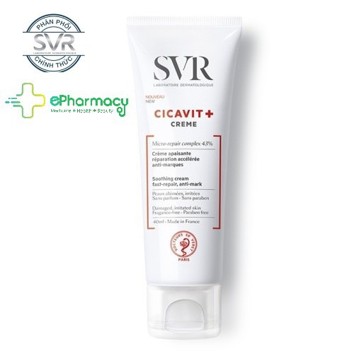 Kem dưỡng SVR Cicavit + Crème 40ml làm dịu da dành cho da bị nứt nẻ, hay mẩn đỏ