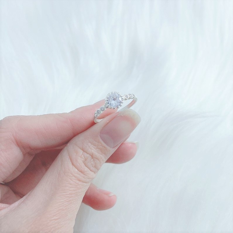Nhẫn nữ bạc ta đính đá hình hoa mặt trời lấp lánh rất xinh - Trang sức bạc Evasilver