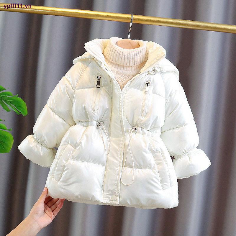 Áo Khoác Mùa Đông Bằng Vải cotton Dày Sáng Màu Sáng Cho Bé Gái