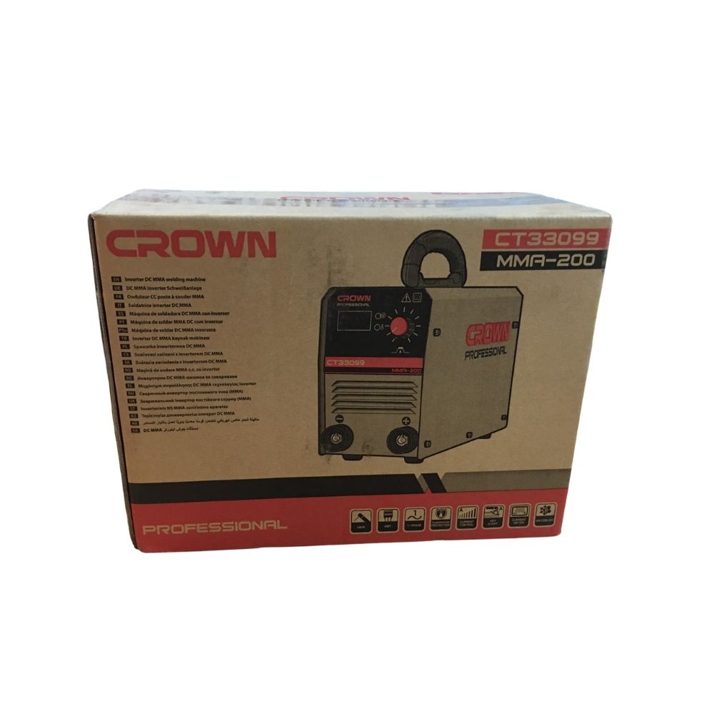 Máy hàn điện tử Crown CT33099 MMA-200 chuyên xưởng , hàn kéo que 3.2MM liên tục - Hàng chính hãng