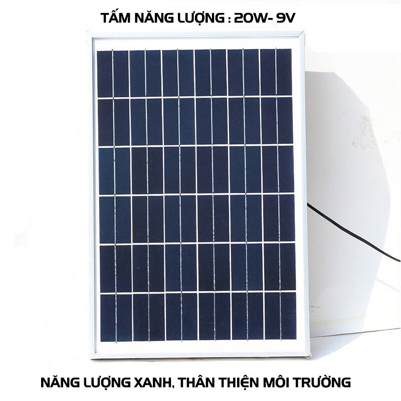 Quạt Tích Điện Năng Lượng Mặt Trời Solar Jindian Siêu Mát, Tiết Kiệm Điện - Quạt Năng Lượng Mặt Trời [KÈM TẤM NLMT 20W]