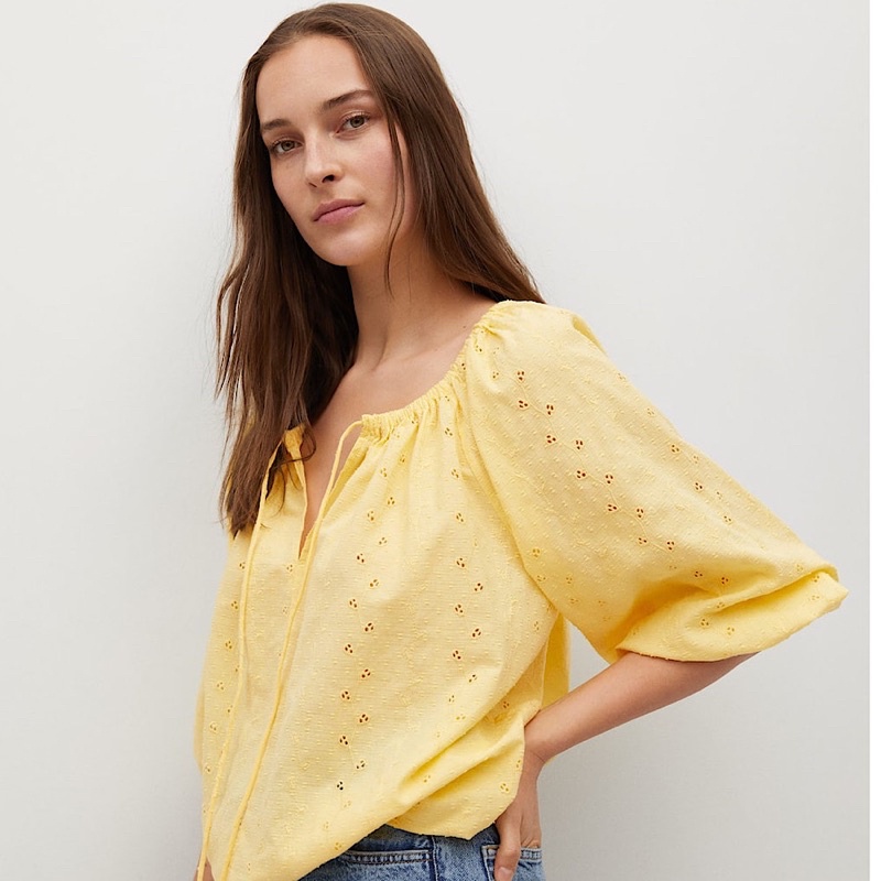 Áo Sơ mi Nữ Thêu Lỗ Mango Cao Cấp