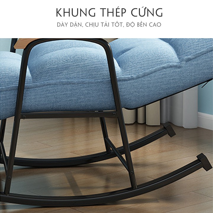 Ghế Bập Bênh Thư Giãn, Sofa Lười Ngồi Nằm Đọc Sách - Xem Tivi, Khung Thép Bập Bênh Đẹp Và Siêu Bền, Ghế Thư Giãn Cao Cấp