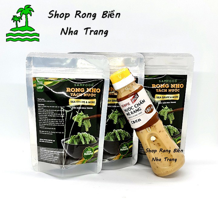 Rong nho tách nước SamFood 300g - 3 gói 100g + Tặng 1 chai nước chấm mè rang Kewpie 15ml