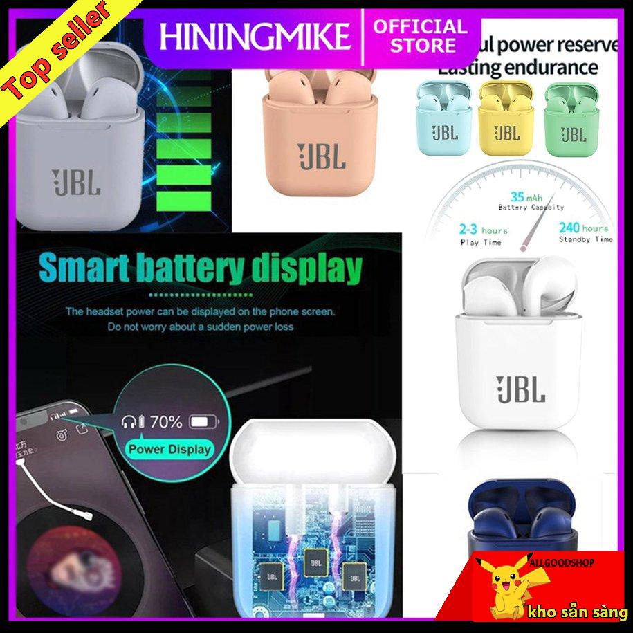 JBL Tai nghe bluetooth không dây ipod i12 TWS gaming nhét tai, tai phone blutooth Inpods i12 thể thao giá rẻ