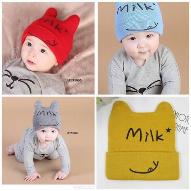Mũ len milk cho bé