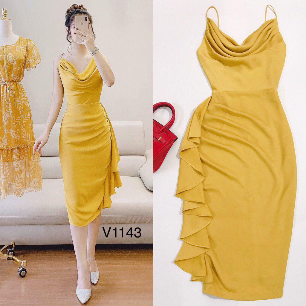 [ xả kho ] MiD Đầm hai dây dự tiệc V1143 Mie Design kèm ảnh thật