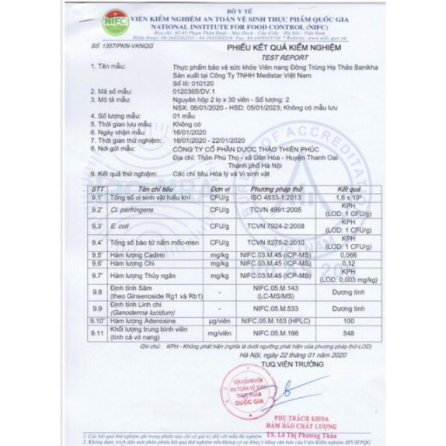 Đông trùng hạ thảo Banikha Thiên Phúc dạng viên nang