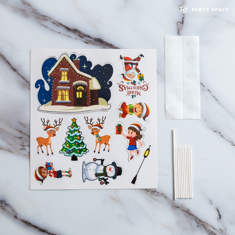 Phụ kiện cắm trang trí bánh kem hình ông già Noel/tuần lộc/ông già noel/người tuyết dễ thương