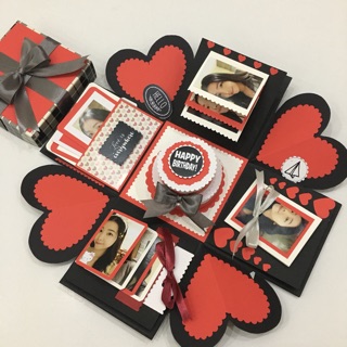Hộp love box đỏ trắng