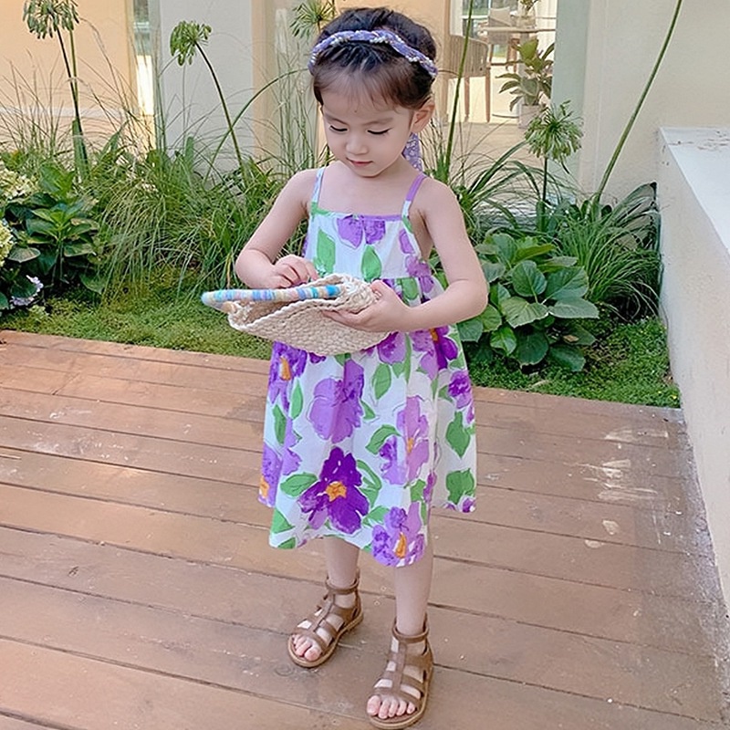 Đầm Công Chúa Không Tay Thời Trang Mùa Hè Phong Cách Phương Tây Cho Bé Gái