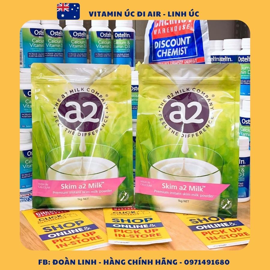 Sữa A2 nguyên kem, tách kem của Úc, Hàng Chuẩn Úc, Sữa A2 nguyên kem/tách kem 1kg - Úc