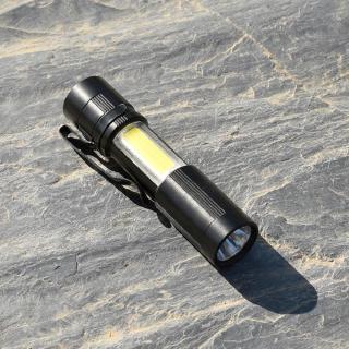 COB Flashlight Mini LED Light AAA Lamp Camping Light Waterproof 4 Modes