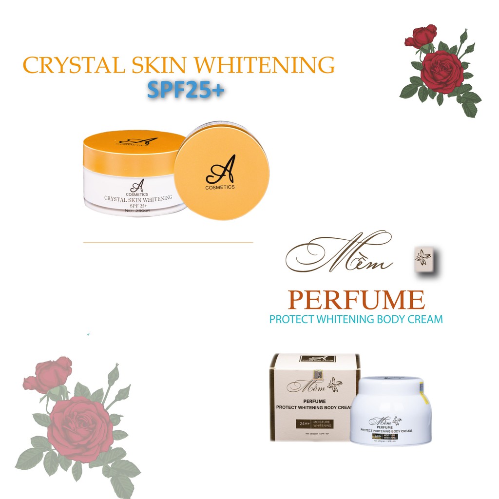 Bộ sản phẩm dưỡng trắng da body Acosmetics (Ủ trắng pha lê tinh thể nước và Kem body mềm) | BigBuy360 - bigbuy360.vn